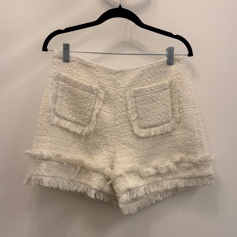 Ina Cream Tweed High-Waist Women's Shorts